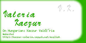 valeria kaczur business card